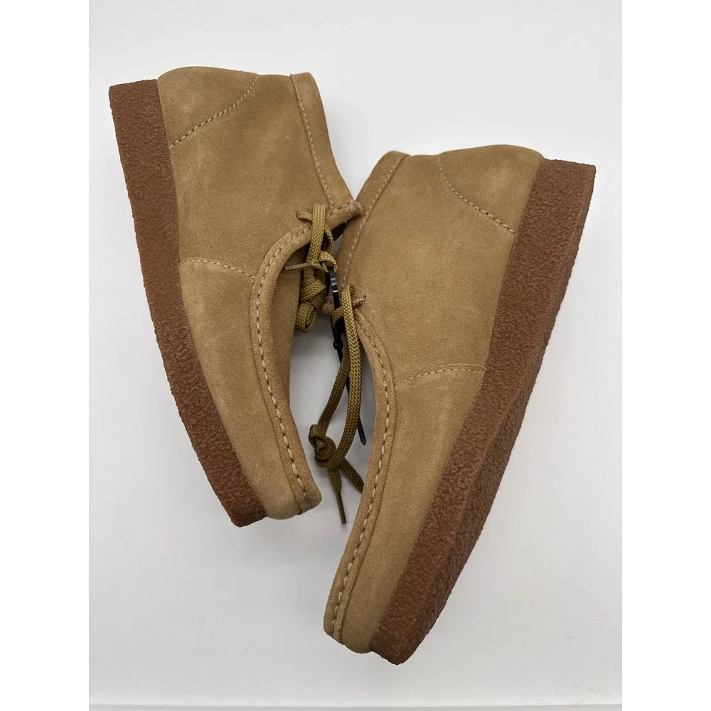 Clarks Collection Shacre Boot Men 12 Dark Sand Suede Chukka Wallabee leather EUC